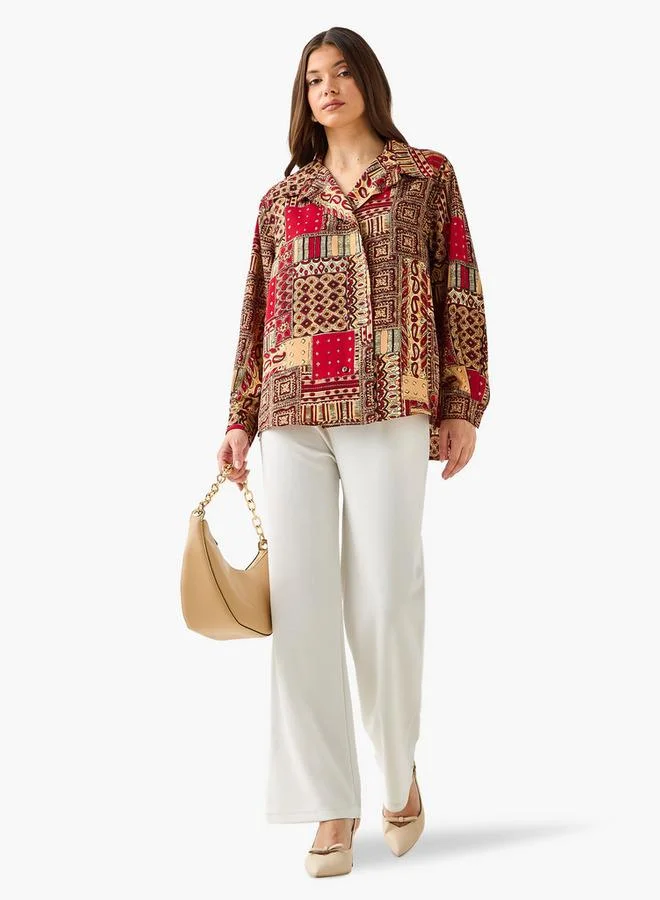 سبلاش فيڤ Shirt with Paisley Print